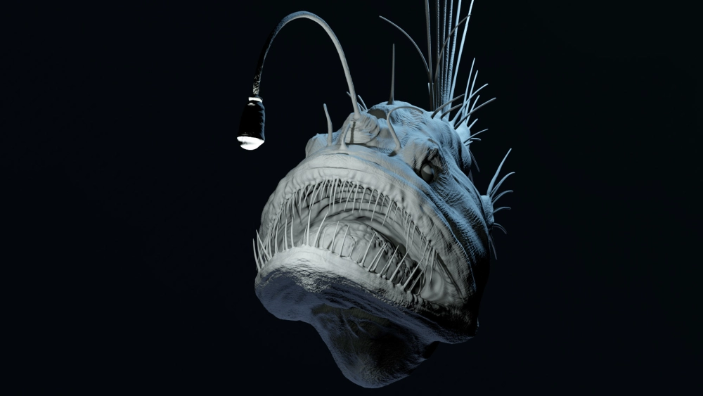 Cá lồng đèn ẩn mình trong hốc đá ngầm