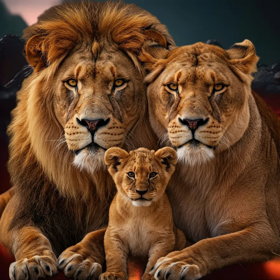 Gia đình sư tử thư giãn trong khoảnh khắc bầy sư tử nghỉ ngơi