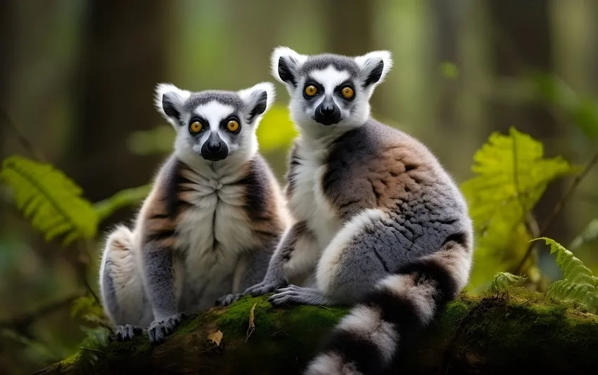 Con vượn cáo dễ thương trong rừng nhiệt đới