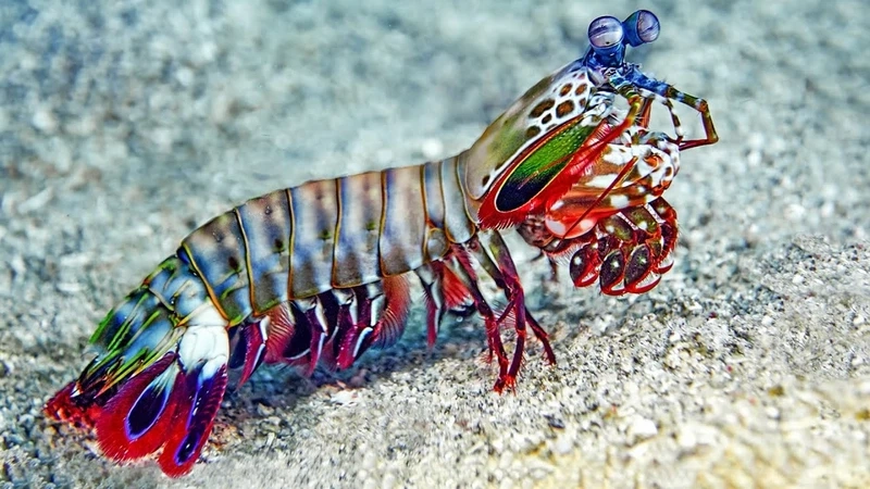 Lớp giáp mạnh mẽ của tôm mantis vỏ cứng bảo vệ cơ thể hoàn hảo