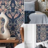 Transform your space with removable vintage damask wallpaper for bedroom