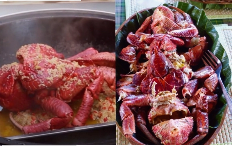 Cua dừa hấp sả giữ trọn vị ngọt tự nhiên và hương thơm tinh tế.