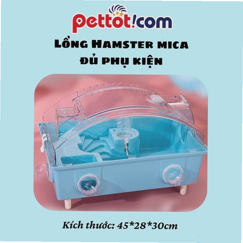Lồng Hamster mica đủ phụ kiện