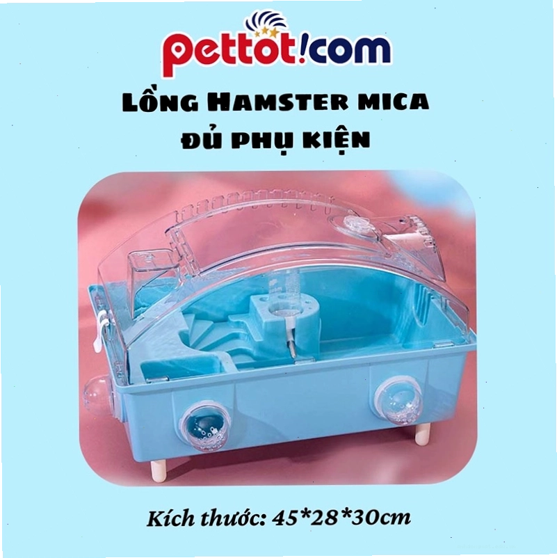 Lồng Hamster mica đủ phụ kiện