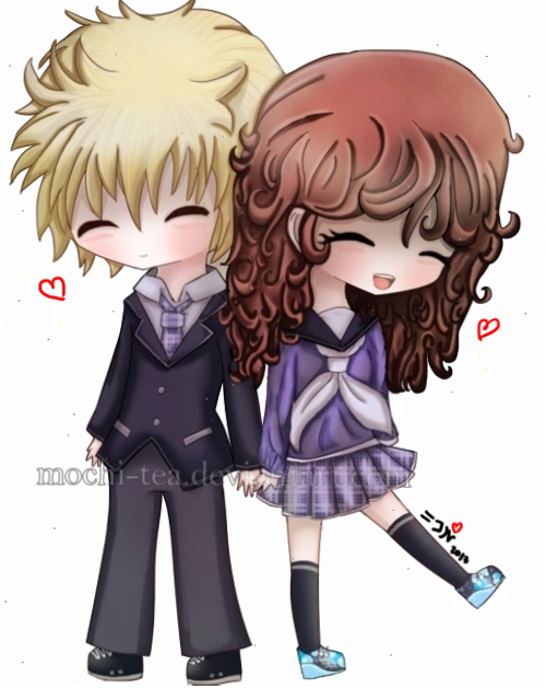 Ảnh Chibi đôi tình yêu dễ thương