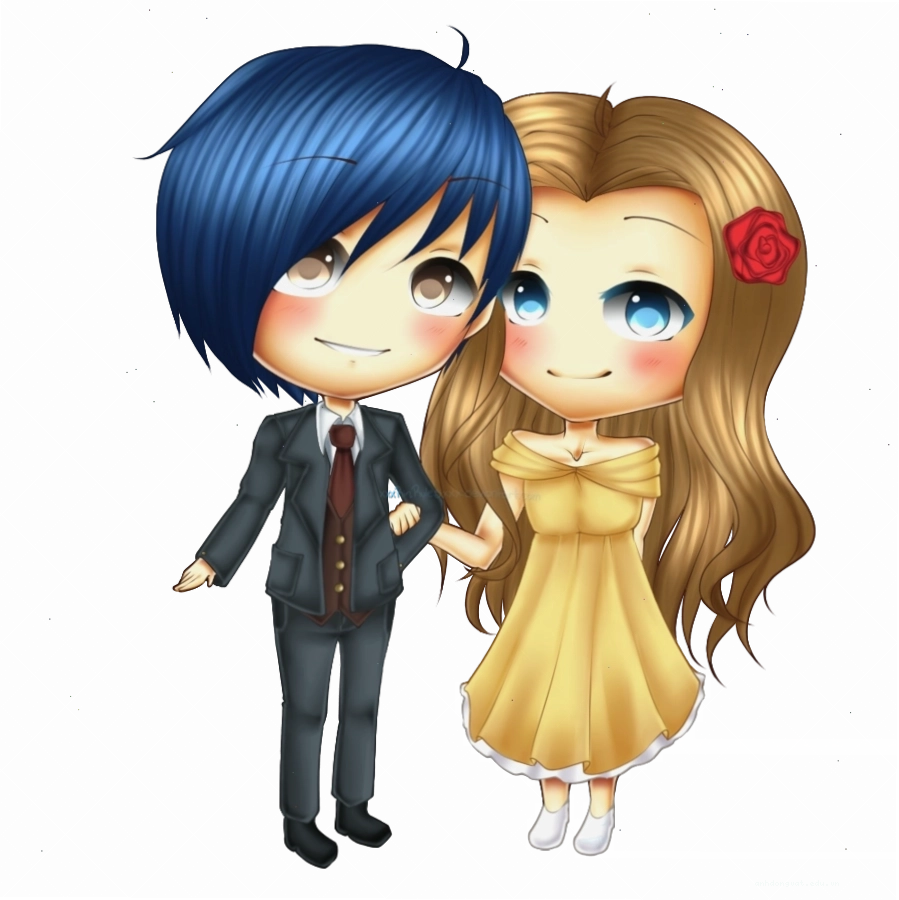 Ảnh Chibi đôi tình yêu lãng mạn