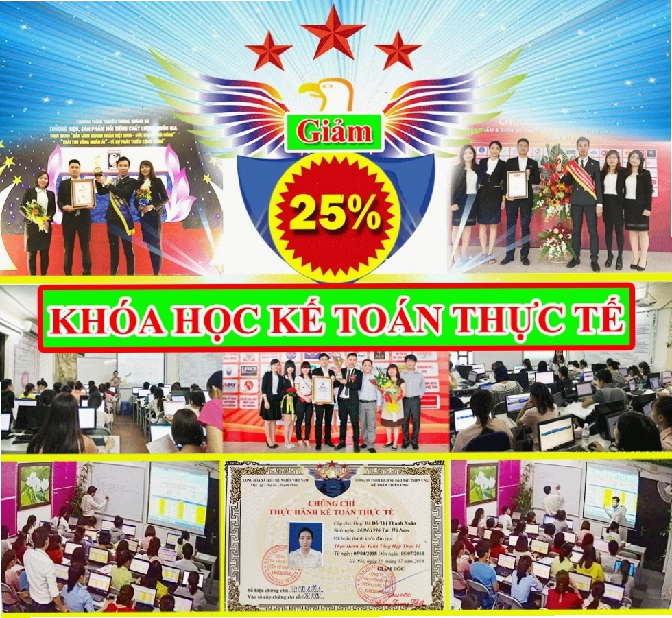 Giảm 25% học phí khóa học kế toán thực tế về quản lý tài sản